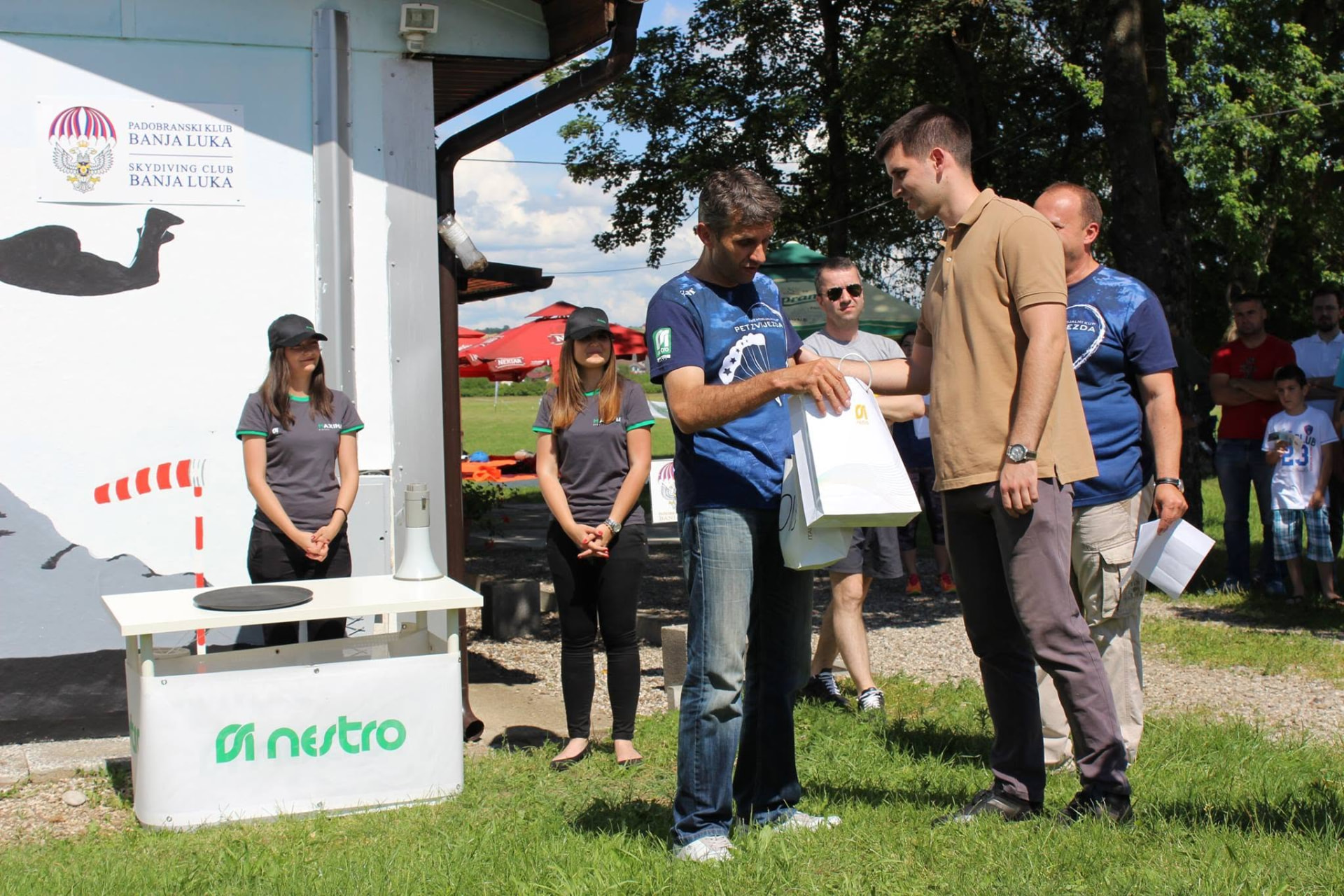 Prize giving at a karting event organised by the club
